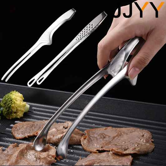 Jjyy 304 roestvrijstalen voedseltang Lange handgreep Non-slip barbecuetang steak tang keuken kookgereedschap keukenaccessoires