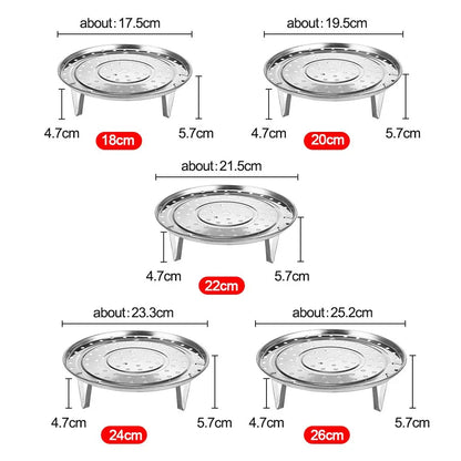 Nytt rustfritt stål Tray Stand Multifunction Cookwary Steames Shelf Pot Damping Damper Rack