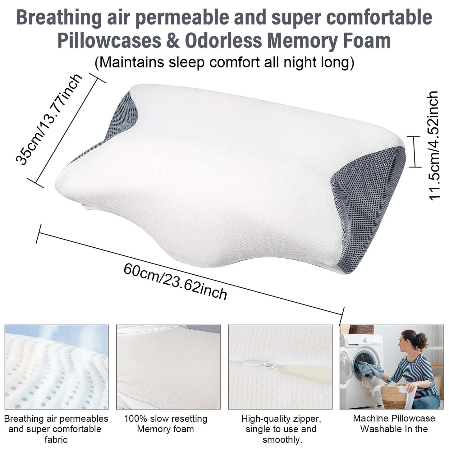 1 pc Memory Foam Bed Orthopedic Pillow Neck Protection Slow Rebound Memory Pillow Butterfly Shaped Health Cervical Neck