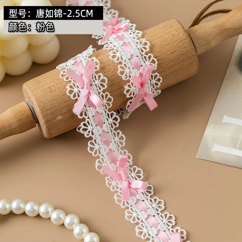 2Meters Bow Decorative Lace Trim Ribbons For Crafts Party Dress Sewing Diy Supplies Handmade Fabric Gift Wrapping Trimming Black