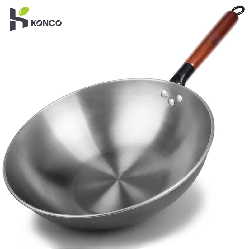 Чугуновая WOK Nontke Wok Pan Can-Wok Iron Wok для кухни меньше масляного дыма.