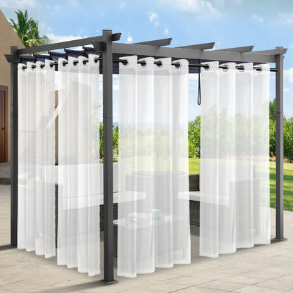 1PC, Outdoor Patio Waterproof Curtains - Grommet Outdoor/Indoor Sheer Curtains for Living Room, Bedroom, Porch, Pergola, Cabin