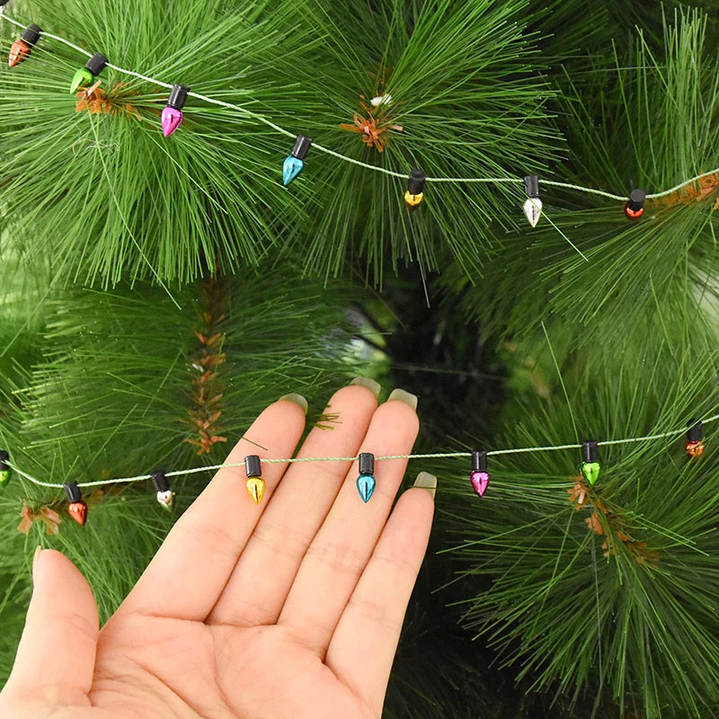 5m/rol kleurrijke lampen string slinger Kerstmis Decoraties Xmas Tree Ornaments Navidad Nieuwjaar Gift Diy Dollhouse Niet geleid