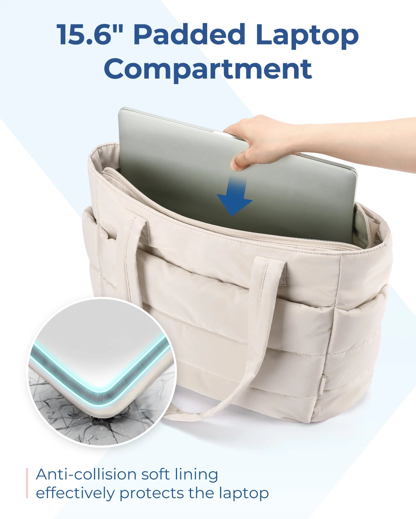 BAGSMART Damentasche, große Kapazität, einfarbig, Einkaufstasche, vielseitige Handtasche für Pendler, Arbeit, Studenten, Klasse, Einkaufstasche