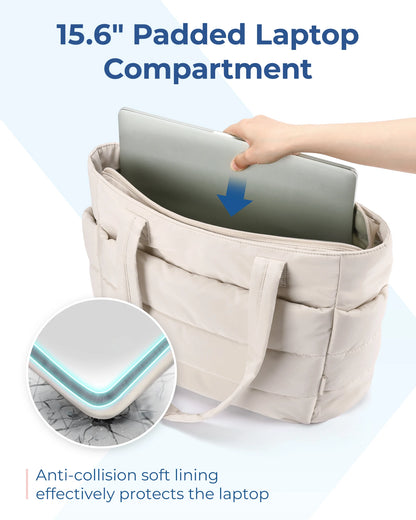 BAGSMART Damentasche, große Kapazität, einfarbig, Einkaufstasche, vielseitige Handtasche für Pendler, Arbeit, Studenten, Klasse, Einkaufstasche