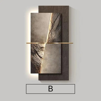 Modern Luxury Entrance Decoration Sandstone Painting lamp For Corridor Living Room Hotel Hallway Indoor Home Mural Light