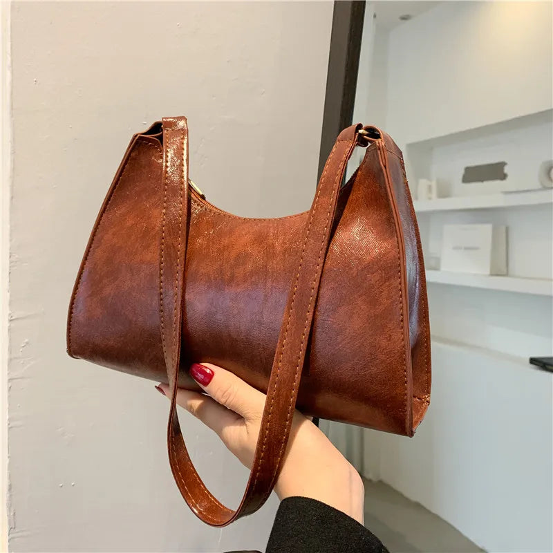 Bolsa de compras requintada requintada de moda Bolsas de ombro casuais de feminino de couro feminino para mulheres bolsas de cor sólida para mulheres 2021