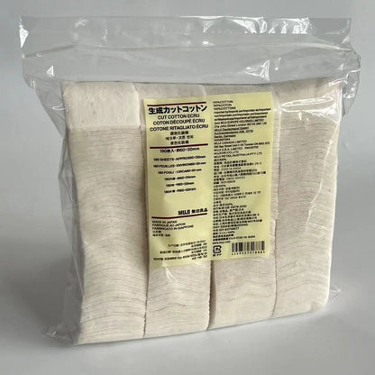 Japanese Organic 100% Cotton 180 sheets 50x60mm Unbleached Wool High In Fiber ECRU Soft Pad Prime Wick Household Cleaning Cotton