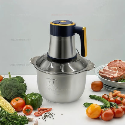 Multifunktions-Edelstahlmixer für Fleisch, Obst, Gemüse, Küchenmaschinen, elektrischer Fleischwolf mit fünf Geschwindigkeiten für die Küche