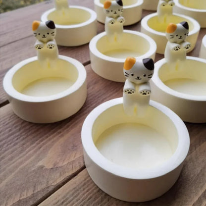 Cartoon Cat Candle Holder Cat Tea Light Candle Holder Office Home Desktop Decorative Ornaments Cute Candlestick New Dropshipping