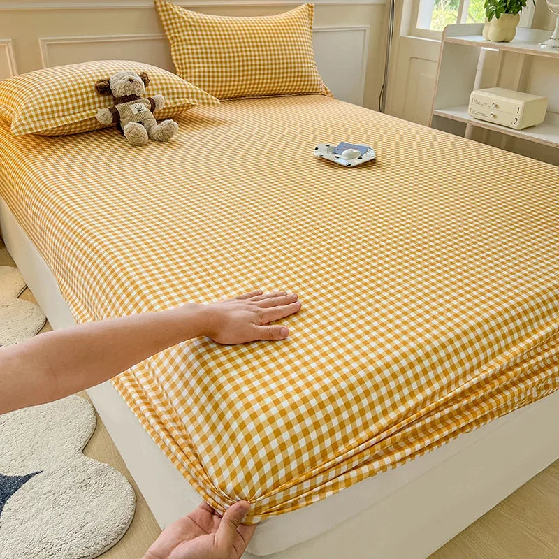 New Fitted Sheet with Elastic Bands Non Slip Adjustable Mattress Cover for Double King Queen Bed 150x200 180x200 220x200cm