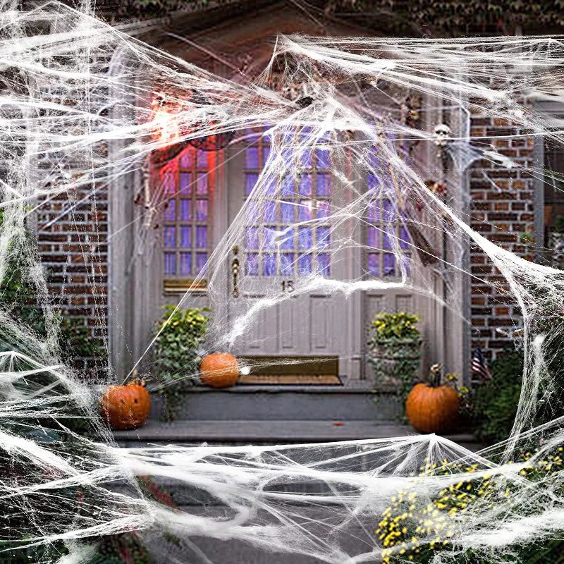 إكسسوارات حفلات الهالوين ديكورات للمناسبات Scream Festa Spider Web Black Outdoor Props مسكون House Spider