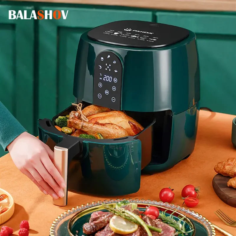 4.5L 6L Smart Electric Air Fryer Gran capacidad Automática Hogar Multi 360 ° Carretera LED Táctil Freedora sin aceite