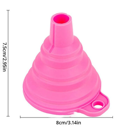 1pc Red Silicone Funnel Mini Multifunctional Convenient Kitchen Folding And Sub Packaging Tools Kitchen Supplies