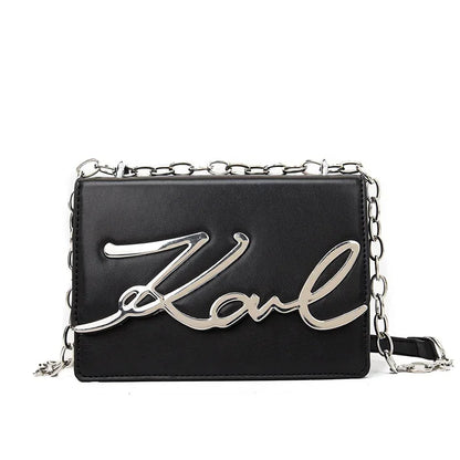 Candy Colored Fashionable Ladies Chain Crossbody Bag Versatile Commuter Shoulder Bag PU Leather Medium Hardness Zipper Opening