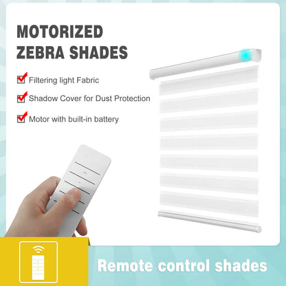 Cordless Motorized Zebra Blinds With Wifi Tuya Motor Remote Control Blackout Black Zebra Blinds