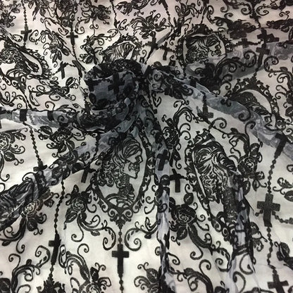 Gothic Lolita Black Lace Fabric Gauze DIY Women's Clothing Couture Material Accessories Couture Sewing Accessories Lace Fabric