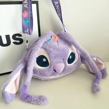 New Disney Cartoon Stitch Plush Cartoon Backpack Girls Cute Ins Shoulder Messenger Bag Parent-Child Gift