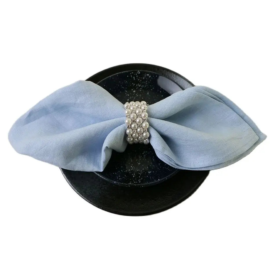 4PCS 40X40CM Pure Linen Napkins Cloths Soft Comfortable Fabric Reusable Kitchen Accessories for Wedding Birthday Parties