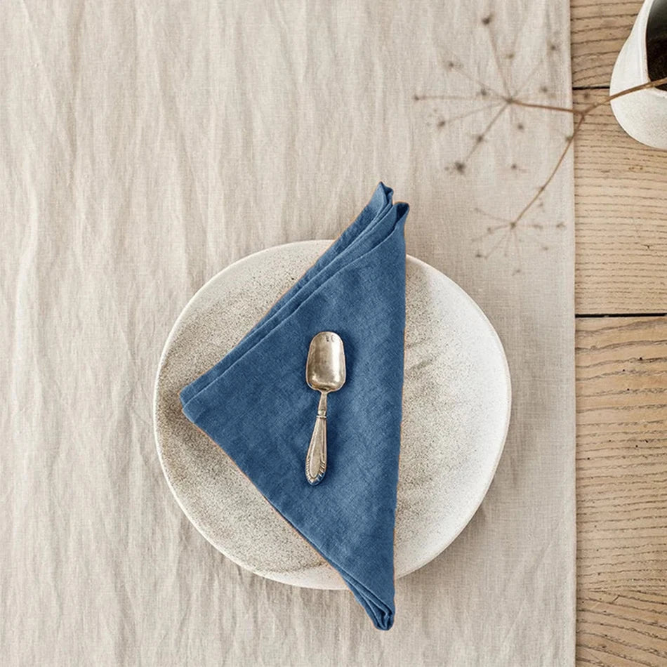 4PCS 40X40CM Pure Linen Napkins Cloths Soft Comfortable Fabric Reusable Kitchen Accessories for Wedding Birthday Parties