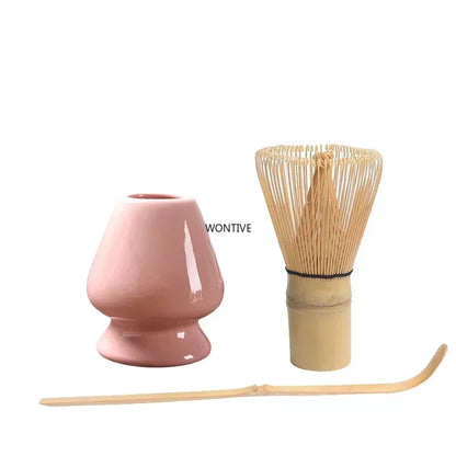 3pcs/set Matcha Set Bamboo Whisk Teaspoon Ceramic Bowl Tranditional Tea Sets Home Tea-making Tools Accessories Birthday Gifts