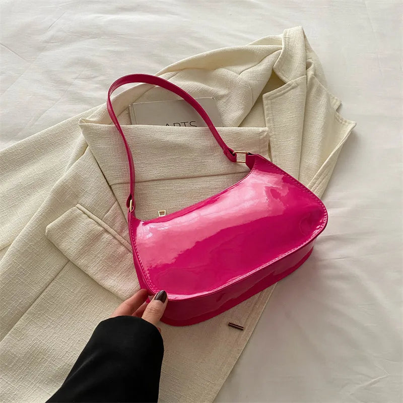 Stylish Solid Color Shoulder Bag, Mini Women'S Underarm Bag, Secure Zipper Wallet, Phone Pouch, Perfect Gift Choice, Fixed Strap
