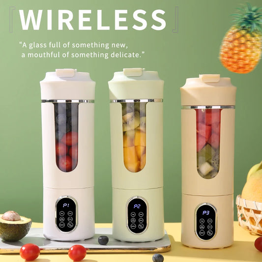 New portable wireless juicer with USB charging, small juice cup, household multifunctional crushed ice juicer, juicer cup.