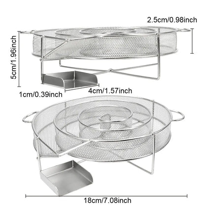 Mini BBQ Grill Salmon Bacon Fish Home Smoker Generator Wood Chip Steel Barbecue BQQ Oven Plate Roasting Cooker Meat Tools