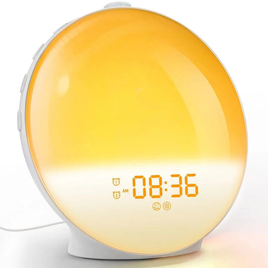 Wake Up Light Alarm Clock Sunrise/Sunset Simulation Digital Clock with Night Light FM Radio Desk Clocks Niditon