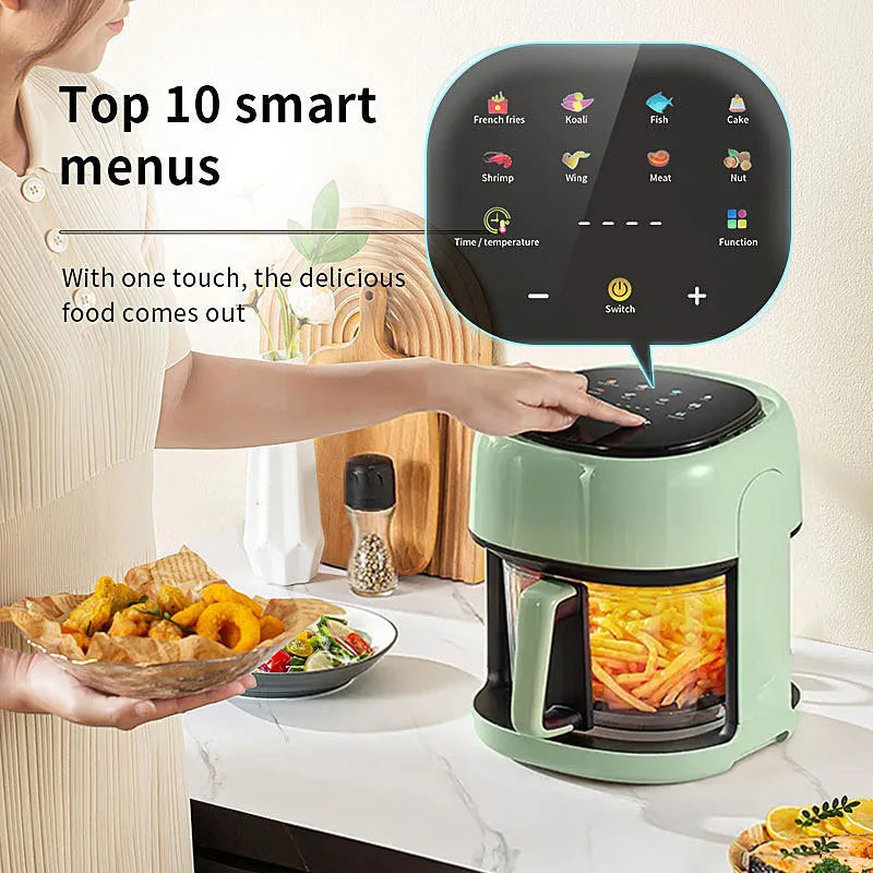 Smart Air Fryer 1.19gal - 10 Functions, NTC Control, Low Fat Roasting - Enjoy Healthy Meals!