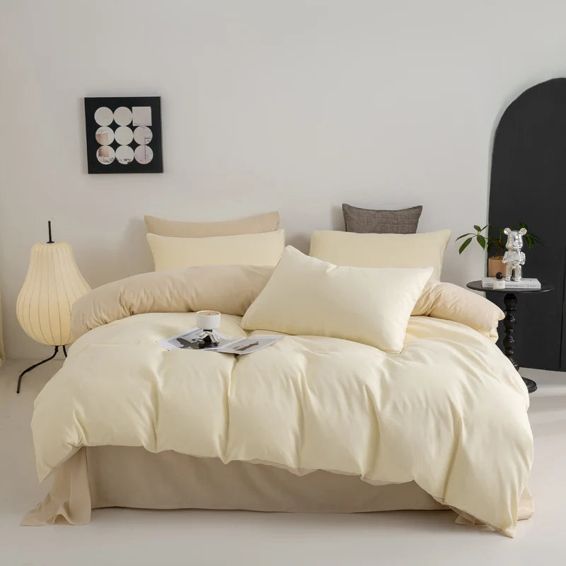 Solid Color Quilt Cover New Milled Washed Cotton Single Bed Duvet Europe US Popular Skin-friendly 220x240 Double Use Bedding