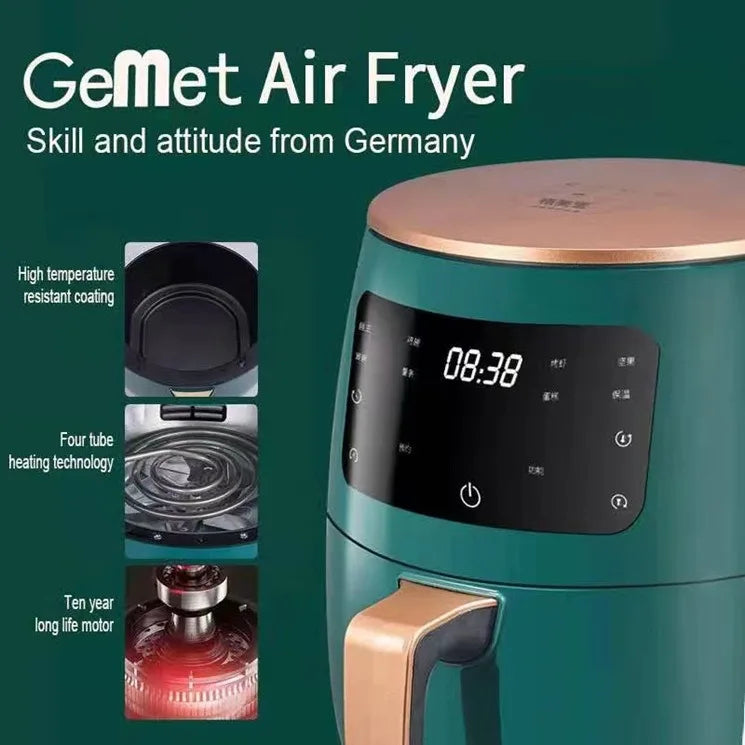 6L Air Fryer Daudzfunkcionāli inteliģents skārienekrāna cepeškrāsns lielas ietilpības elektro mehāniskais dziļais cepe