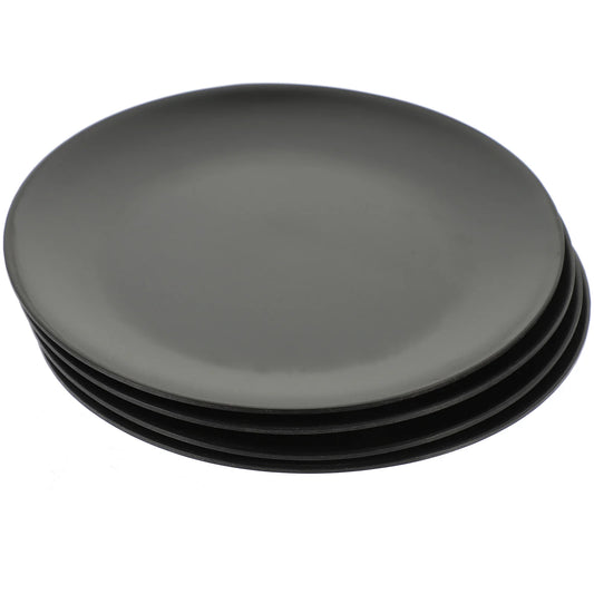 4 PCs Black Melamine Plate Plate Gothic Dinnerware Conjunto redondo pratos de cozinha Comercial de fondue