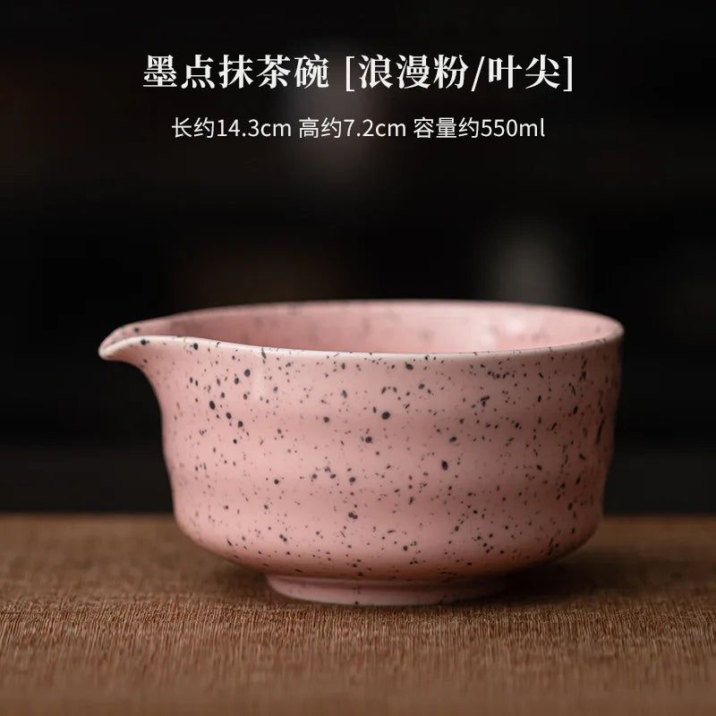 1/4PCS Pink Matcha Tea Whisk Teaware Kit Japanese Ceremony Bamboo Brush Ceramic Bowl Matcha Blender Tea Set Exquisite Gift Box