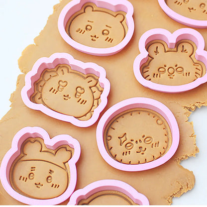Cartoon Doll Cookie Cutters Pressable Biscuit Mold DIY Kitchen Baking Pastry Bakeware
