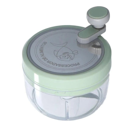 Robot culinaire vert, Gadgets de cuisine, hachoir à légumes, mélangeur, lames en acier inoxydable, hachoir manuel à traction, 200ml/400ml