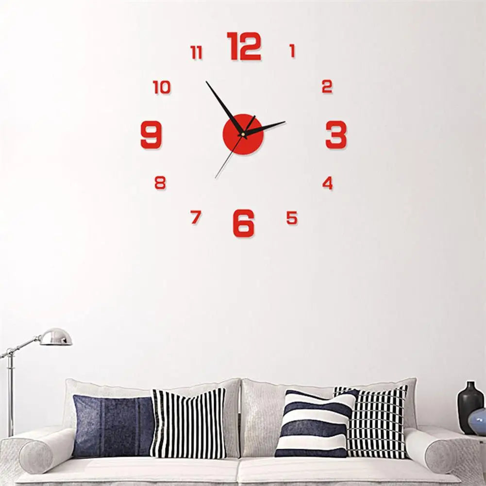 Luminous Wall Clock Quartz Clocks Acrylic Modern Mirror Stickers 3D Horloge 40CM Mute Wall Clock Home Decor