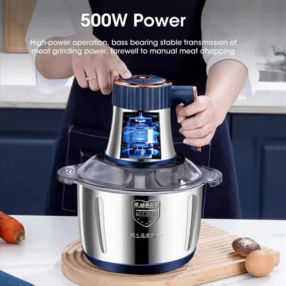 Elektrische vleesmolens 5L voedselbreker Roestvrij staal multifunctionele groentesnijder Processor Chopper Keukenblenders
