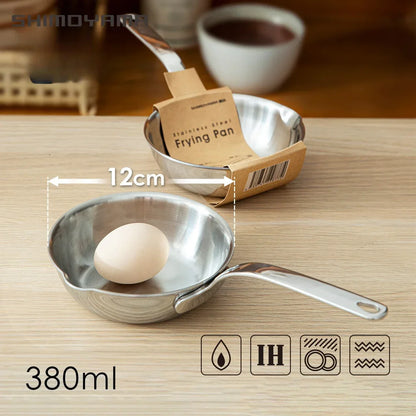 Shimoyama 12 cm Eier Pan Nit-Stick Omelet Breakfast Kookpan Roestvrij stalen keuken Kleine koekenpan Pan Kookgerei