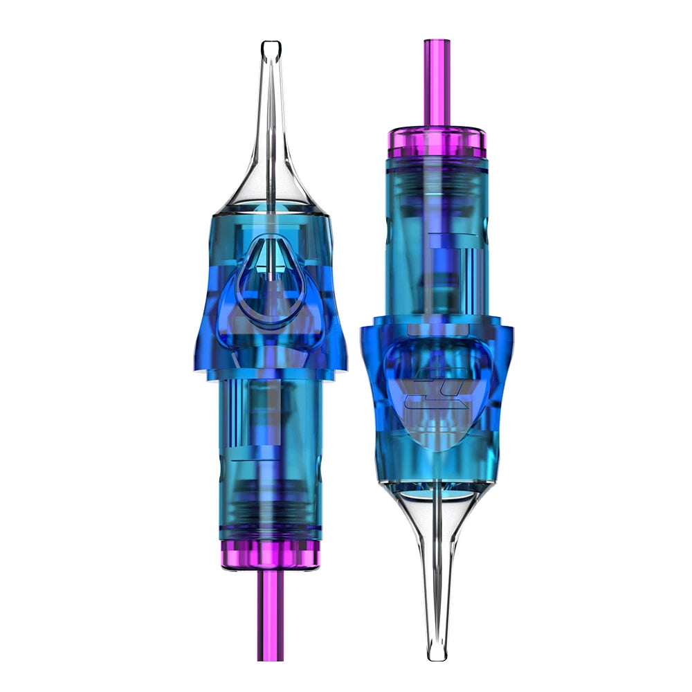 CNC 20pcs Biue/Policía Roja Cartucho de tatuajes desechables tatuajes estériles Jeringa de alta calidad para máquinas de tatuajes inalámbricos
