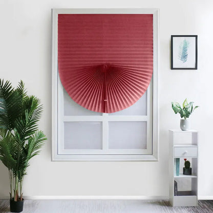 1Pc Half Shades Self-adhesive Windows Nonwoven Folding Curtain Bathroom Balcony Living Room Balcony Curtains Pleated Blinds
