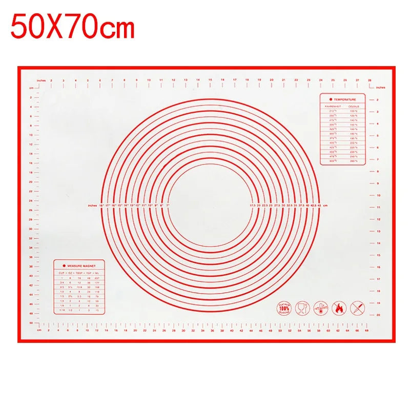 Large Kneading Dough Mat Silicone Table Mats Pad Sheet Baking Mat Pizza Cake Dough Maker NonStick Pastry Rolling Pad Bakeware