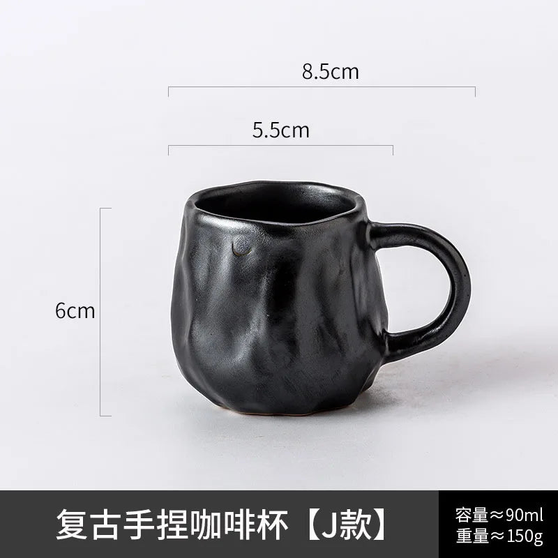 Ceramic Kiln Transformed Coffee Cup Rough Ceramic Retro Shaped Mug  Home Coffee Shop Ceramic Cup  Homestay Water Cup