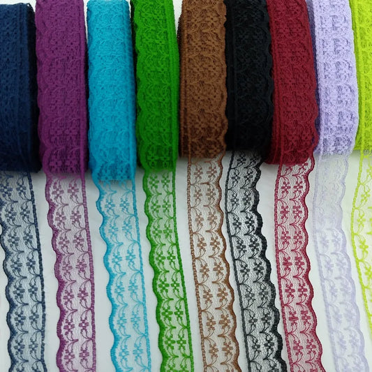 10yards Lace Ribbon Wedding Dress Fabrics for Embellishments for Sewing Handicraft Accessories Needlework Materials Width 2.3cm