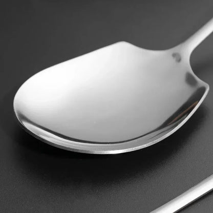 2/1Pcs Large Stainless Steel Spoon Long Handle Spoons Kitchen Cutlery Rice Dumpling Porridge Soup Scoops Restaurant Tableware