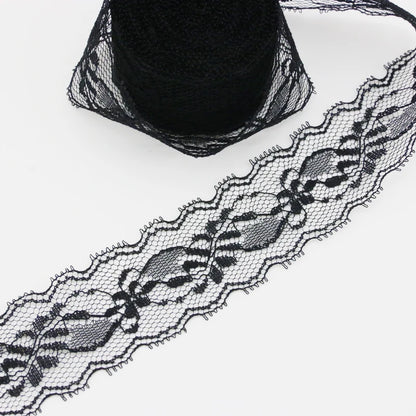 (10 yards/roll) Black lace fabric  ribbon Webbing Decoration Lovely gift packing Material