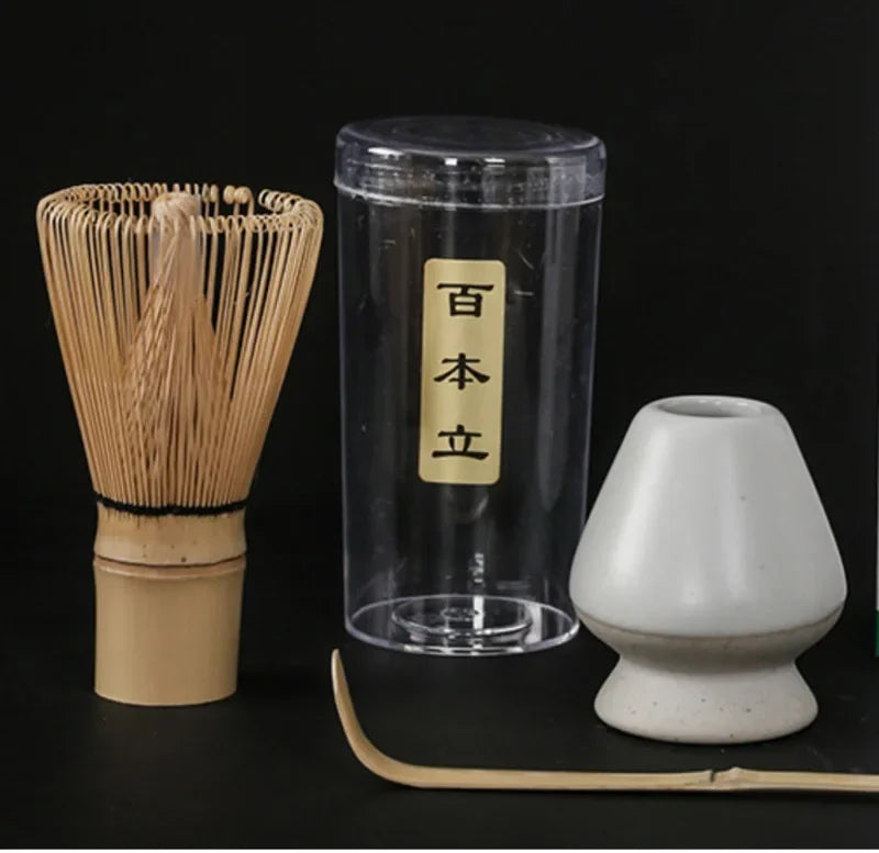 3/4pcs handgefertigtes Haus Easy Clean Matcha Tea Set Tool Stand Kit Schüssel Whisk Scoop Geschenkzeremonie traditionelle japanische Accessoires