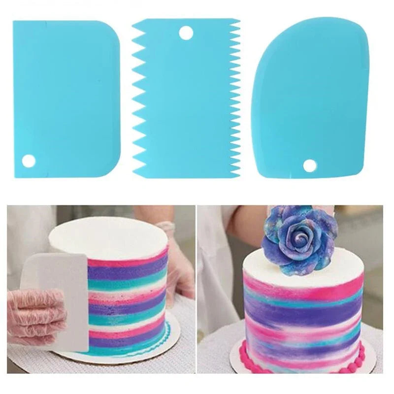 3pcs/Lot Cream Scraper Smoother Diy Cake Διακόσμηση κόπιστων ζαχαροπλαστικής