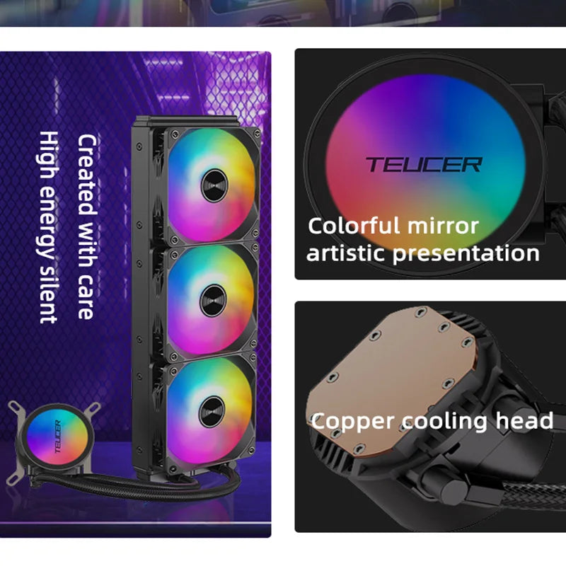 Teucer AF120 Cooler 120 мм 4PIN RGB Охлаждающий вентилятор LGA 2011 v3 x99 Mother плата CPU COLER для Intel 1700 1200 1155 AMD AM4 AM5