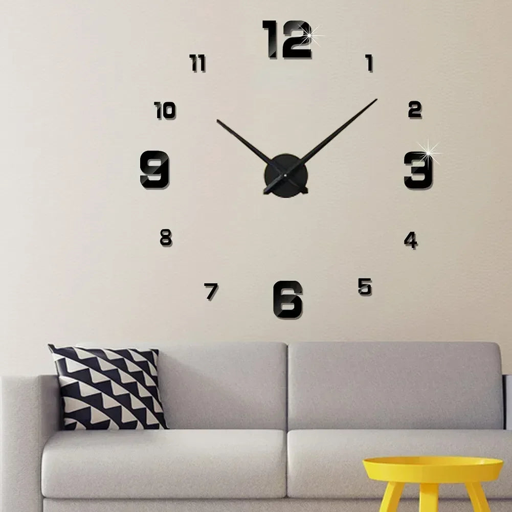 3D DIY Wall Dekor Quartz Clock Moud kucken Acryl-Spigelstécker modern Design Grouss Mauer Close Garden heem